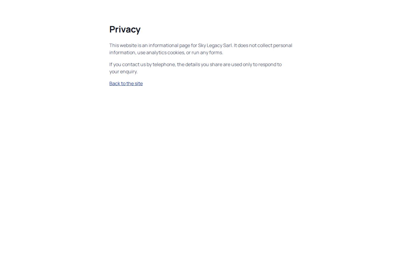 Privacy — desktop screen